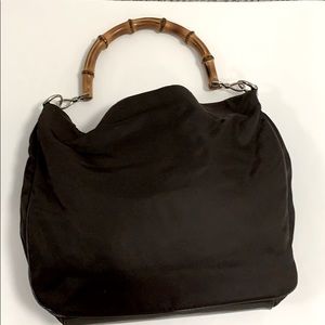 Gucci brown bag with bamboo handle